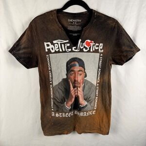 Chemistry‎ Poetic Justice Bleached Distressed Cotton T-Shirt Women's Medium